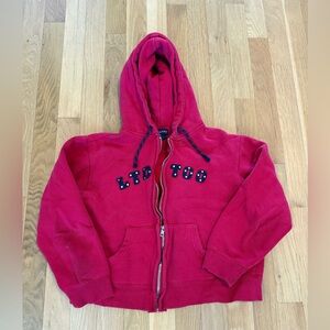 VINTAGE 2000s Limited Too Red Zip-Up Hoodie - Y2K Aesthetic Girls Medium